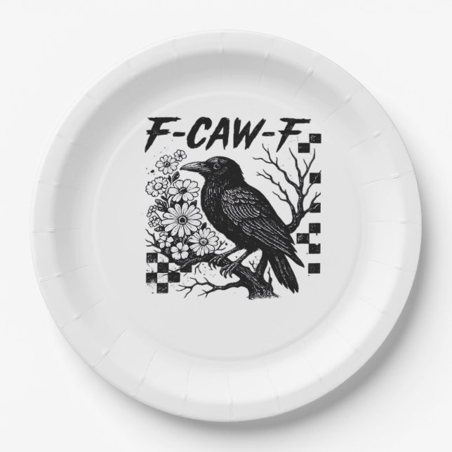 Assiettes En Carton F-Caw-F Essential Funny Trendy (Devant)