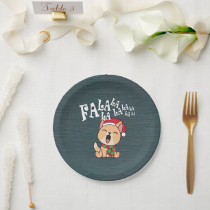 Assiettes En Carton Fa La La La La Christmas Chant Chien   Plaque de p