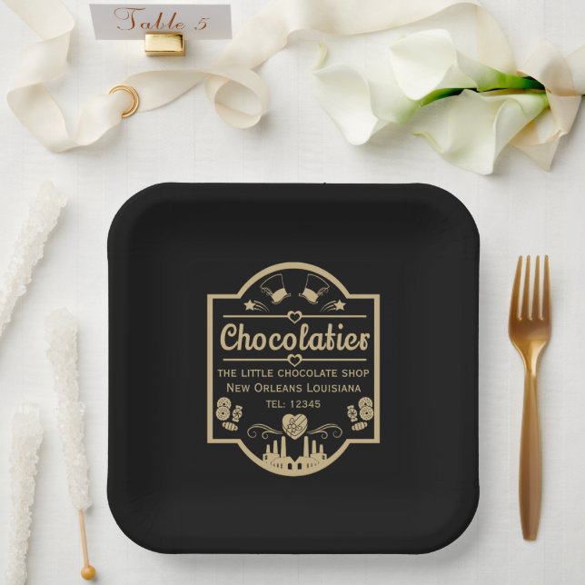 Assiettes En Carton Fabricant de chocolatier (Mariage)
