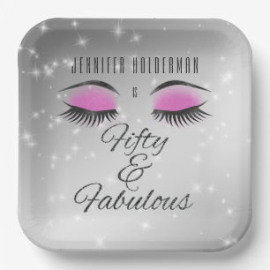 Assiettes En Carton Fabuleux 50 Plaques de papier de verre rose noir
