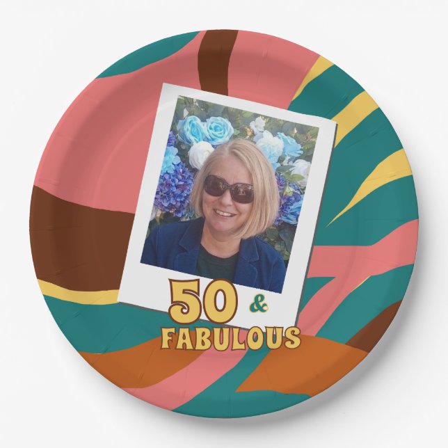 Assiettes En Carton fabuleux 50's 50e anniversaire rétro (Devant)