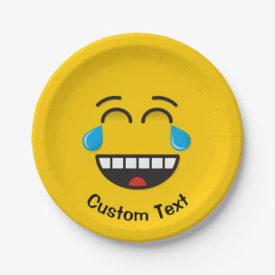 Assiettes En Carton Face avec des larmes de joie Plaque de papier