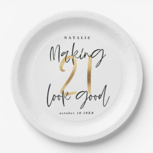 Assiettes En Carton Faire paraître 21 belles pièces d'or fête d'annive