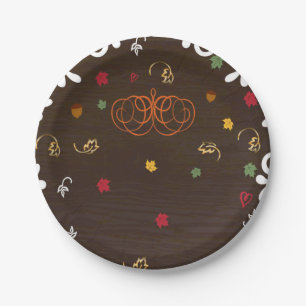 Assiettes En Carton Faire tomber les citrouilles d'amour Feuilles et b