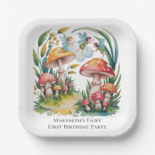 Assiettes En Carton Fairy First Girl Birthday Party