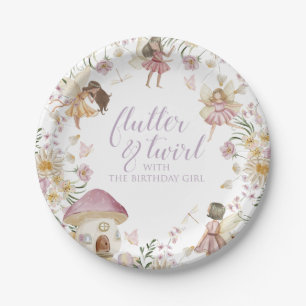 Assiettes En Carton Fairy fleur sauvage anniversaire