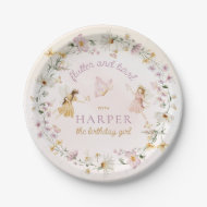 Assiettes En Carton Fairy Garden Plaques de papier d'anniversaire