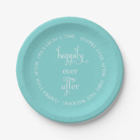Fairy Tale Mariage Happy Aqua Plaque de papier