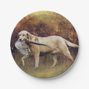 Assiettes En Carton Faisan de chasse, Tapisserie d'automne Metal Print