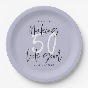 Assiettes En Carton Faisant à sembler 50 la bonne fête d'anniversair