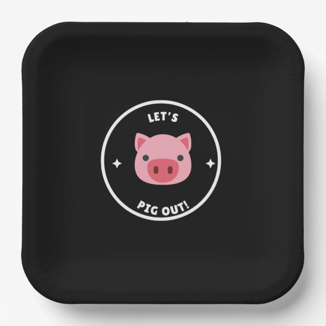 Assiettes En Carton Faisons du cochon ! (Recto)