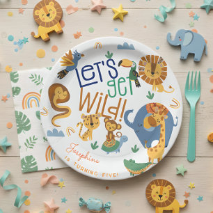 Assiettes En Carton Faisons venir des animaux sauvages de safari pour 