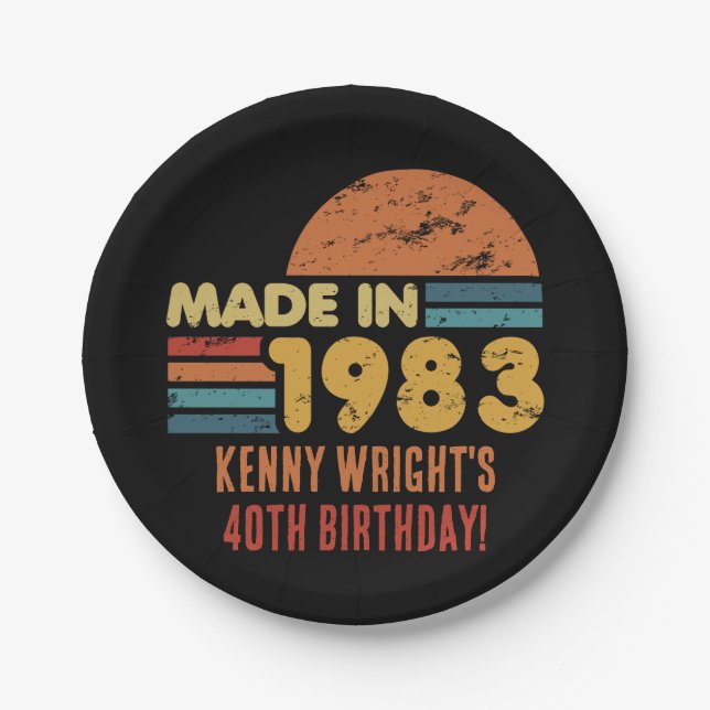 Assiettes En Carton Fait En 1983 40e Anniversaire (Devant)