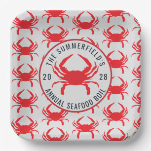 Assiettes En Carton Famille Boil de Crabe de Mer Party Personnalisé d'