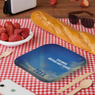 Assiettes En Carton Famille Réunion Arc-en-ciel coloré été Picinic