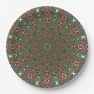 Assiettes En Carton Fancy Ornate Maximaliste Super Noël Mandala