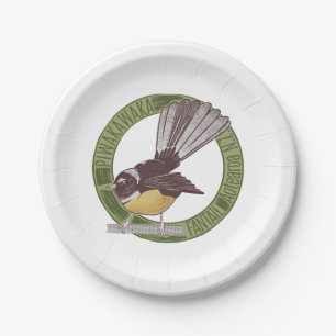 Assiettes En Carton Fantail New Zealand Bird