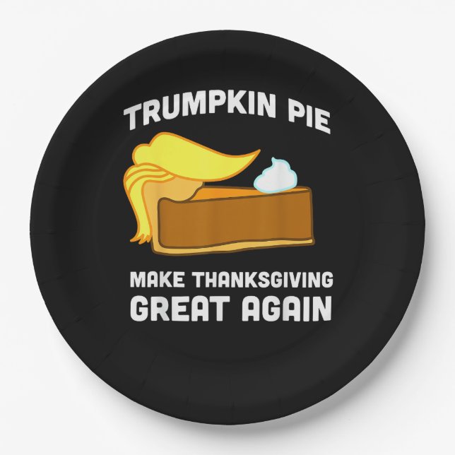 Assiettes En Carton Fantaisie Chemise Trumpkin Pie Faire Thanksgiving  (Devant)