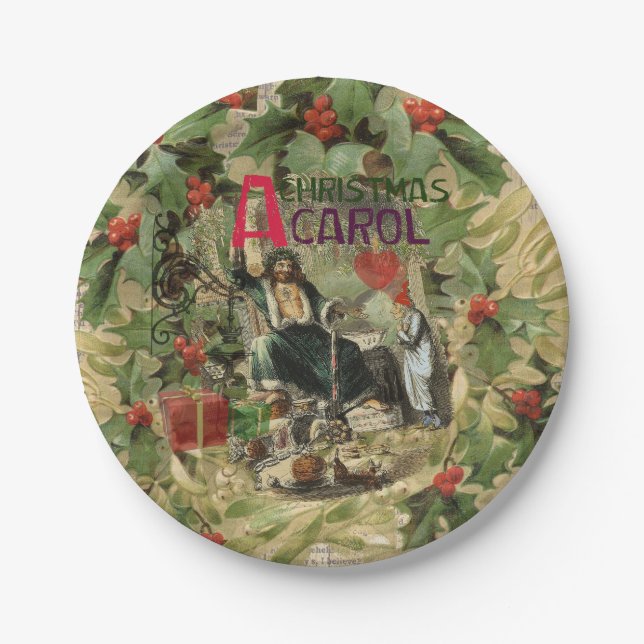 Assiettes En Carton Fantôme de Noël Illustration actuelle Scrooge (Devant)