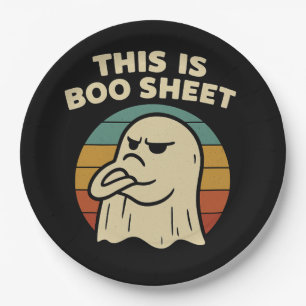 Assiettes En Carton Fantôme drôle "C'est une feuille de Boo" Halloween