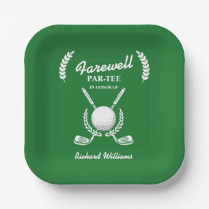 Assiettes En Carton Farewell Retraite Golf Clubs Wreath Theme Party