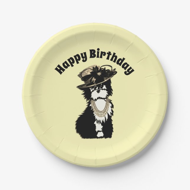 Assiettes En Carton Fashionista Doggie / Fashion Designer Jaune (Devant)