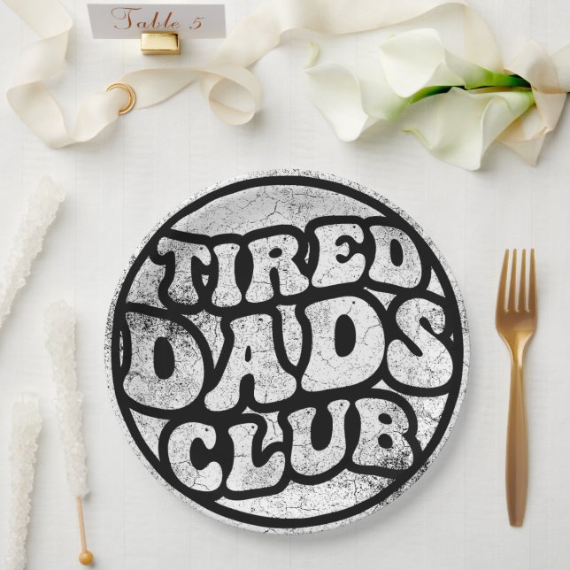 Assiettes En Carton Fatigué Dads Club Funny (Mariage)