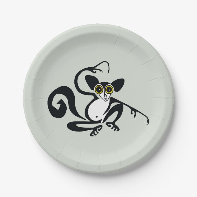 Assiettes En Carton Faune - Cool Aye-aye - Joyeux anniversaire - (Devant)