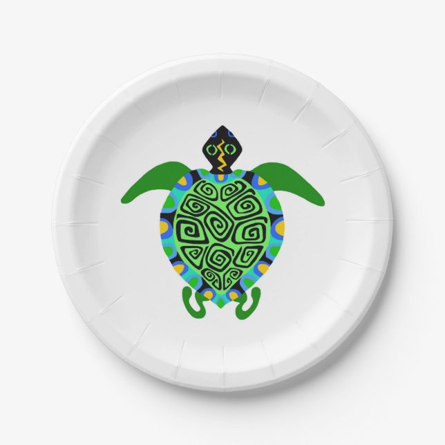 Assiettes En Carton Faune - Mer Cool TURTLE - Nature - Fête (Devant)