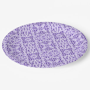 Assiettes En Carton Faux Crochet Mauve