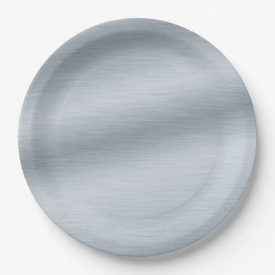 Assiettes En Carton Faux fond en argent brossé