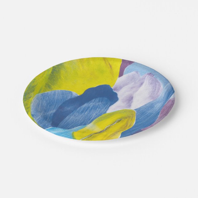 Assiettes En Carton Faux Indigo III (Angle)