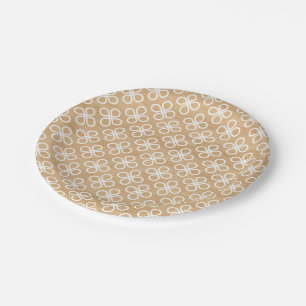 Assiettes En Carton Faux Wood Plaque en papier Motif blanc