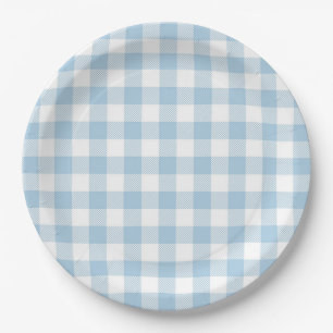 Assiettes En Carton Faye et Lauren Blue Plaid