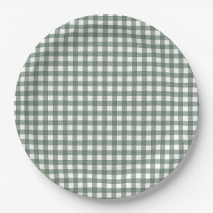 Assiettes En Carton Faye et Lauren Fall Dark Green En vichy