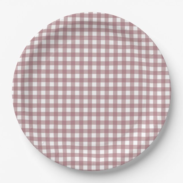 Assiettes En Carton Faye et Lauren Fall Pink En vichy (Devant)