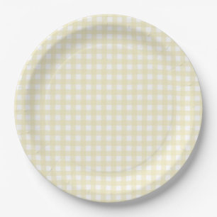 Assiettes En Carton Faye et Lauren Pastel En vichy jaune