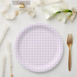 Assiettes En Carton Faye et Lauren Pastel Purple En vichy