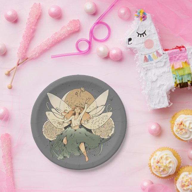 Assiettes En Carton Fée Enchantante - Imaginaire lunaire (Fête)