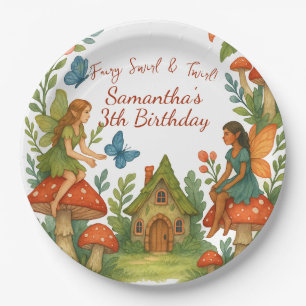 Assiettes En Carton Fée magique sauvage Jardin fête d'anniversaire -