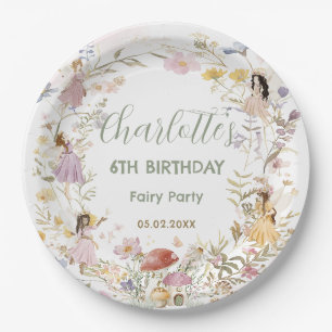 Assiettes En Carton Fées Fleur sauvage Fleurs de prairie Anniversaire