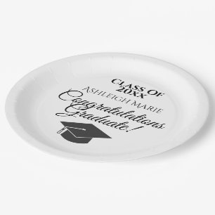Assiettes En Carton Félicitations à la fête des diplômés