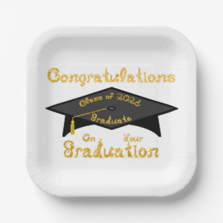 Assiettes En Carton Félicitations à la promotion 2026 diplômée de la c