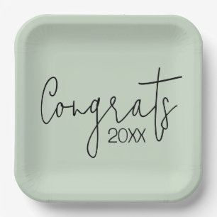 Assiettes En Carton Félicitations À Sage Green