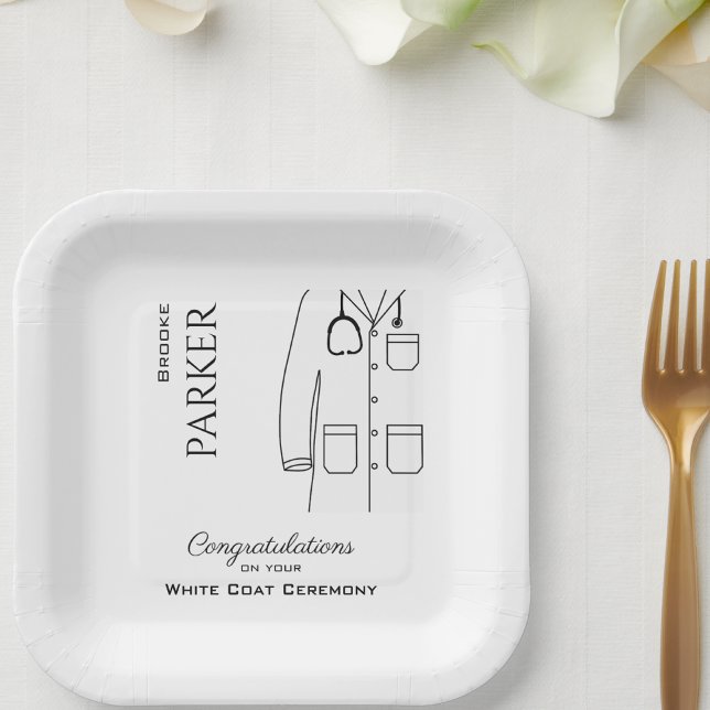 Assiettes En Carton Félicitations Cérémonie de blouse blanche (Créateur téléchargé)