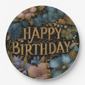 Assiettes En Carton Félicitations élégantes pour un joyeux anniversair