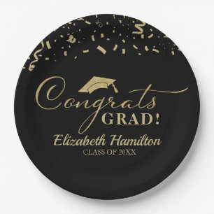 Assiettes En Carton Félicitations Grad Gold Script Grad Grad Graduatio