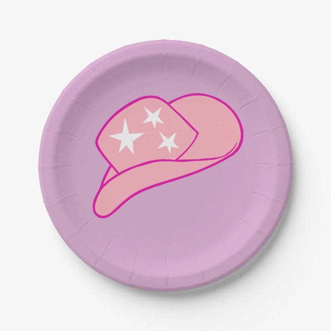 Assiettes En Carton Femmes modernes Cowgirl rose Casquette occidental  (Devant)