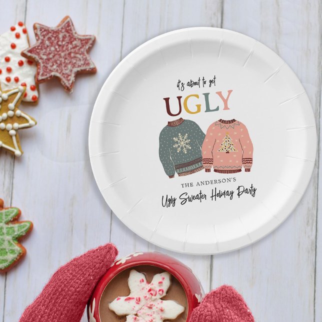 Assiettes En Carton Festif Fête de Noël de Sweater (Créateur téléchargé)