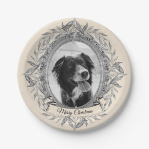 Assiettes En Carton Festif Holiday Silver Frame Photo